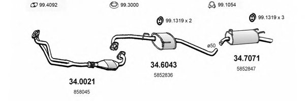 ASSO ART1654 Exhaust System